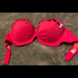 PINK Victoria’s Secret hot pink sparkle bikini top